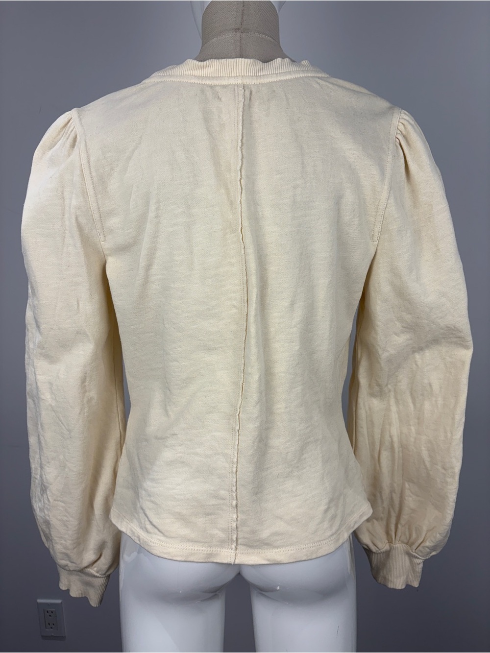 Pilcro by Anthropologie Ivory Knotted Balloon Sleeve Pullover M ❤️ - Picture 3 of 10